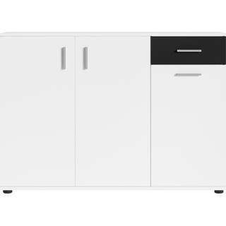 Kommode BYLIVING "Jakob" Sideboards Gr. B/H/T: 110 cm x 83,5 cm x 35,5 cm, schwarz-weiß (weiß, schwarz) Kommode