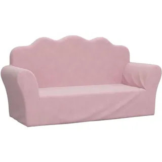 vidaXL Kindersofa 2-Sitzer rosa weich plüsch