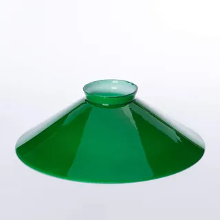 Lampenschirm Glasschirm Schusterschirm Grün glänzend Ø 25cm mit Rand für E27 Fassung