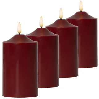 MARELIDA LED Kerzenset 4 St. rot