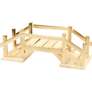 Holzbrücke Krippenzubehör natur 12,5 cm für Weihnachtsdeko - Beige
