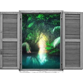 Wandtattoo »Tropische Palmen«, (1 St.), 71578942-0 grün B/H/T: 80 cm x 60 cm x 0,1 cm