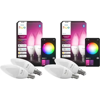 Philips Hue Kerzenlampe White & Color E14 4er-Pack