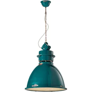 ferroluce Retro Hängeleuchte Industrial Massive 50x62 cm Verde Lucido