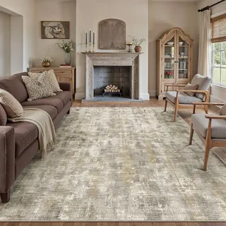 PureCozy Braun Teppich Wohnzimmer 300x400 Schlafzimmer Teppiche Waschbarer rutschfest Boho Abstrakt Carpet Wohnzimmerteppich Esszimmer Büroteppich Groß Kurzflor Weich Carpets