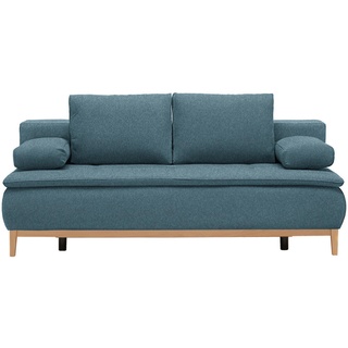 Carryhome Boxspringsofa, Türkis, Textil, Buche, massiv, 2-Sitzer, Füllung: Schaumstoff, 202x78x93 cm, Stoffauswahl, Schlafen auf Sitzhöhe, Wohnzimmer, Sofas & Couches, Schlafsofas, Boxspringsofas