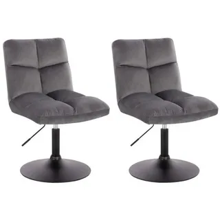 Home Deluxe Pokerstuhl Samt grau 2er Set
