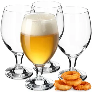 KADAX Biergläser 400 ml, 4er Set, Biertulpen aus Glas, Biergläser für Pils, Helles, Weizen & Craft Beer, Bierglas, Bierkrug, Gläser für Bier, Weizenbiergläser