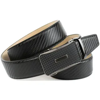 Ledergürtel ANTHONI CROWN, Damen, Gr. 105, schwarz, Leder, gemustert, Gürtel, Trendiger Gürtel in Karbon-Design