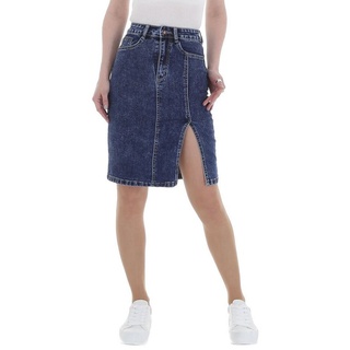 Ital-Design Jeansrock Damen Freizeit Stretch Jeansrock in Blau blau XS/34