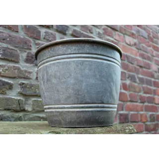 Zink Pflanztopf Vintage Landhaus Stil H21cm Blumenkübel Gartendeko Pflanzgefäß