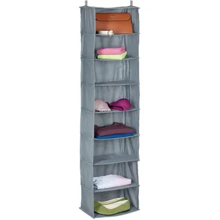 Relaxdays Hängeregal Kleiderschrank 140 x 36 x 20 cm 8-tlg. grau