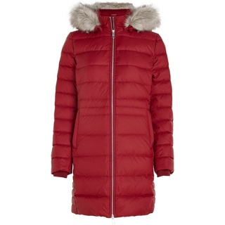 Tommy Hilfiger Curve Daunenmantel CRV TYRA DOWN COAT WITH FUR PLUS SIZE CURVE rot