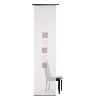 Homing halbtransparenter Flächenvorhang Schiebegardine weiß-rosa (1Stück) 245 x 60 cm (HxB), 100% PES, Rose, 60 cm x 245 cm 5915-03