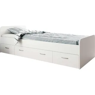 Begabino Jugendbett Boro 90 x 200 cm Buche massiv weiß