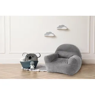 Traumnacht Ella Kindersessel Cord Grau 60x50x55 cm | Bezug abnehmbar und waschbar • hochwertiges Kordgewebe • bequem • deutscher Qualitätsstandard