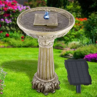 profi-pumpe Solar Gartenbrunnen Brunnen Zierbrunnen Zimmerbrunnen Springbrunnen mit LED-Licht und Li-Ion-Akku Wasserfall Wasserspiel für Garten, Gartenteich, Terrasse