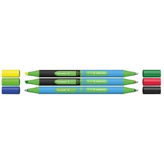 Schneider Kugelschreiber Link-it Office-Set mit 2 Textmarkern, (6-tlg., 6-teilig)