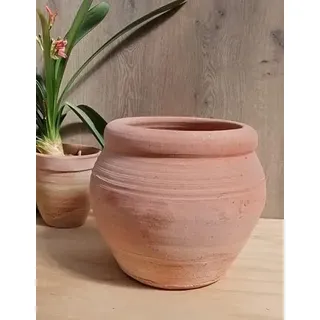 Rustikaler rötlicher Blumentopf 31cm Bauchdurchmesser, echt Terracotta Terrakotta Garten Deko Blumenkübel Pflanztopf Mediterran