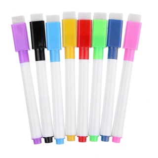 ZIRAN 1 Set Magnetischer Whiteboard-Stift Löschbarer Marker Büroschulbedarf 8 Farben Whiteboard-Marker Pen-Plastic