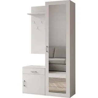 WFL GROUP Garderobenschrank Talia 100 x 180,5 x 35 cm Weiß