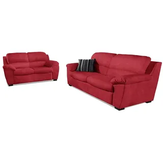 Sitzgruppe COTTA "Dani" Sitzmöbel-Sets Gr. T: 89 cm, Lu x us-Microfaser, rot Couchgarnituren Sets Garnitur: 2-Sitzer und 2,5-Sitzer