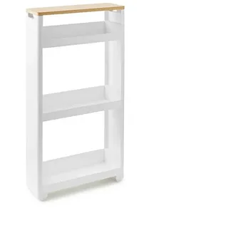 Betty Bossi Badregal Nischenregal mit Rollen 45×17×88 cm weiß Regal Badezimmer Küche, Steck-Montage weiß