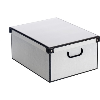 Lavatelli Aufbewahrungsbox mit Deckel für Kleidung und Wäsche, Weißer Moschus Karton Kiste, Kleiderschrankboxen, saisonaler Wechsel, Geschenkkarton 50x39x24 cm