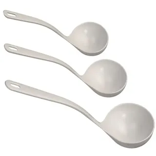 Kigima Suppenkelle Set 3Stk Weiß– 3-teiliges Schöpfkellen-Set aus hitzebeständigem Kunststoff ideal für die Küche – Robuster Schöpflöffel – praktische Schöpfkelle für Suppen und Soßen