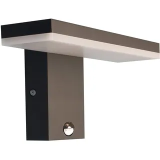 max K O M F O R T MODERNE LED Außenwandleuchte mit Bewegungsmelder Wandleuchte 10W warmweiß schwarz Wandlampe Wandleuchte Außenlampe Lampe 17601