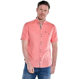 Engbers Kurzarmhemd Herren Kurzarm-Hemd mit Leinenanteil, Hellrot rot 6XL