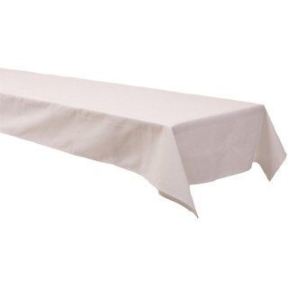 Biertisch Tischdecke 80x250 cm Weiß Baumwolle (Pflegeleicht, Kochfest, Trocknergeeignet, Wiederverwendbar, Schadstoffgeprüfter Stoff, Markenware, Made in Europe)