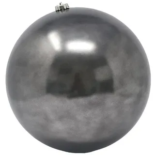 B&S Weihnachtsbaumkugel Weihnachtskugel Kunststoff Ø 25 cm grau für Innen & Außen (1 St) grau