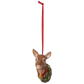 Villeroy und Boch - My Christmas Tree Hirschkuh, dekorative Tierfigur aus hochwertigem Porzellan, bunt, 6 x 8 cm