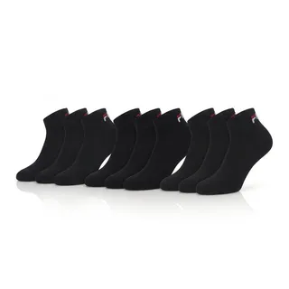 Fila UNISEX QUARTER PLAIN SOCKS 9 Paar Schwarz 35-38
