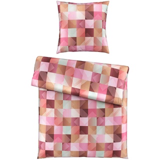 Novel Bettwäsche Javerdat, Rosa, Textil, Karo, 135 cm, atmungsaktiv, schadstoffgeprüft, Schlaftextilien, Bettwäsche, Bettwäsche