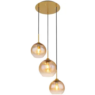 GLOBO Jamessa 3-flg. 43 cm rund Metall gold/braun