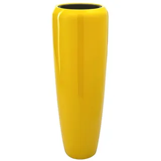 Flingora Bodenvase Cleo, mit Einsatz - Fiberglas - Indoor & Outdoor - Curry - Höhe 97 cm gelb Ø 34 cm x 34 cm x 97 cm x 34 cm