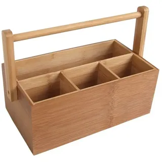 Bambus-Organizer Utensilienbox Stiftebox Besteckkasten Schreibtisch Aufbewahrung