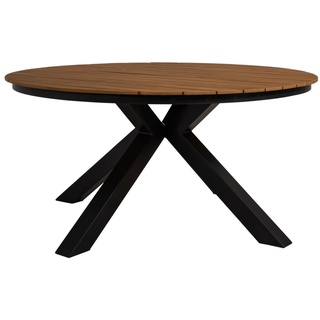 Lesli Living Gartentisch »Gartentisch Tisch AREZZO rund Polywood Aluminium 120 x 74 cm« braun
