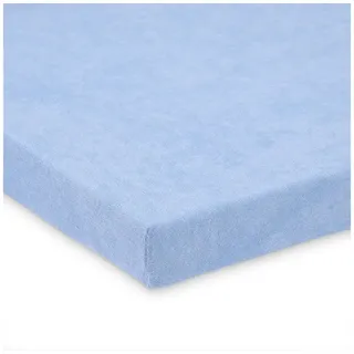 FabiMax Spannbettlaken 80x40 cm (Oval) für Stubenwagen Matratze, Frottee, 100% Baumwolle blau