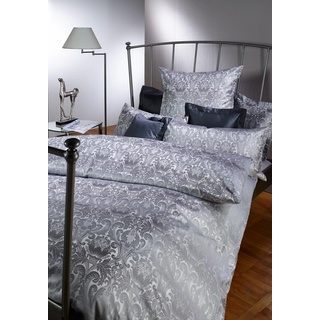 Bettwäsche »Florenz«, (2 tlg.), in Mako Brokat Damast Qualität, 100% Baumwolle, Bett- und Kopfkissenbezug mit Reißverschluss, Satin mit seidigem Glanz, kühlende Sommerbettwäsche, ganzjährig einsetzbar, 11452757-0 perlgrau B/L: 135 cm x 200 cm (1 St.)