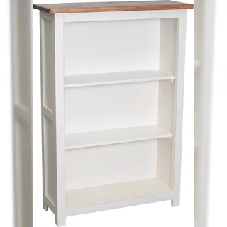BISCOTTINI INTERNATIONAL ART TRADING BISCOTTINI Kleines landhaus-bücherregal aus massivem lindenholz mit weiß antikisierter oberfläche, l68xpr25xh98 cm. made in 25x68x98 cm