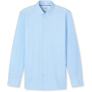 Olymp Businesshemd OLYMP "OLYMP Luxor 24/Seven, modern fit, New Kent", Herren, Gr. 42, Normaler Arm, blau (bleu), 92% Baumwolle, 8% Elasthan, Hemden