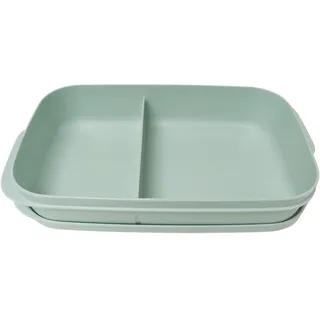 Tupperware to Go Lunchbox Clevere Pause 590ml mit Trennwand Eco+ Schule Brotdose mit Abteilung 590 ml grün salbeigrün
