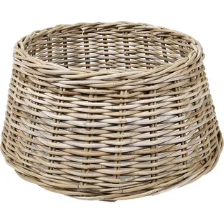 WDMT Weihnachtsbaumkorb Rattan Ø 60 × H 26 cm – Weihnachtsbaumfuß Abdeckung aus Naturmaterial – Rustikale Weihnachtsdeko Korb für Tannenbaumständer – Boho Landhausstil – Weihnachtsbaumsockel – Braun