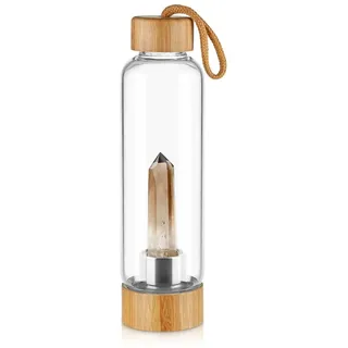 Wasserflasche Aus Natürlichem Quarzkristall Natürlicher Kristall Punkt Heilung Obelisk Wand Punkt Reiki Heilkristall Elixier-Glas-Wasserflasche Zur Herstellung Von Mit Kristall Angereichertem Wasser (