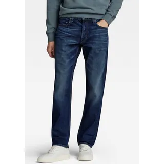 Straight-Jeans G-STAR RAW "Mosa Straight" Gr. 33, Länge 34, blau (worn in stratos) Herren Jeans Straight Fit mit hellen Nähten