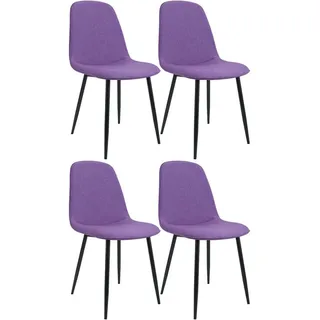 CLP Esszimmerstuhl Maryam Stoff lila 4er Set
