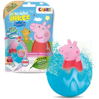 INKEE 2X Peppa Pig Badekugeln Kinder mit Stempel Überraschung Erdbeerduft